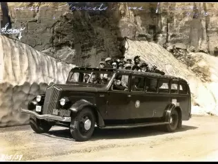 A historical picture of a White 706 bus