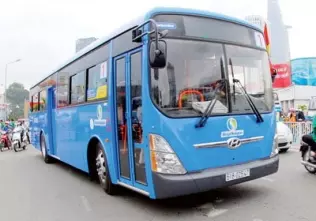 A Vietnamese-built Hyundai Super Aero City bus