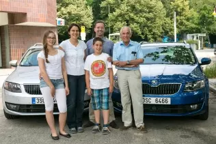 The Baumann family, Gerhard Plattner and their CNG-powered Skoda Octavia G-TECs