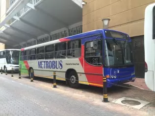 A CNG-powered Metrobus city bus in Johannesburg, RSA