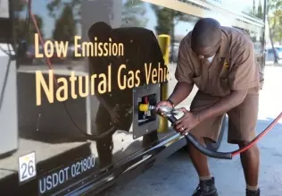 UPS van refueled with natural gas