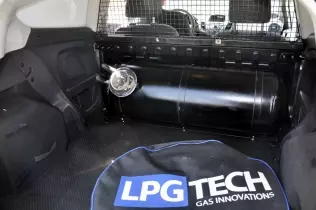 Fiesta Van's cargo area, with the LPG tank inside