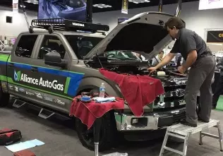 Alliance AutoGas' Ford F-150 undergoing LPG conversion