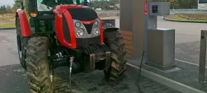 A diesel-gas farm tractor