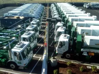 Methane-powered garbage collection trucks