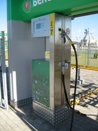 An LPG pump at a station in Belarus