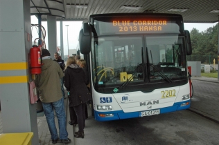 MAN Lion's City CNG bus being refueled