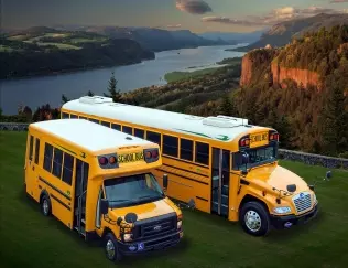 LPG school buses produced by Blue Bird