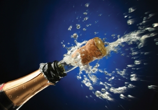 Champagne cork popping