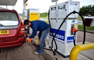 LPG refueling at a station in the UK