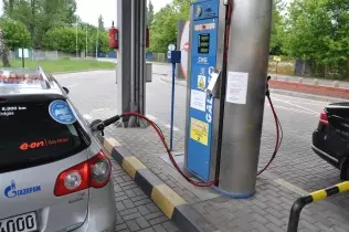 CNG refueling at a station in Warsaw