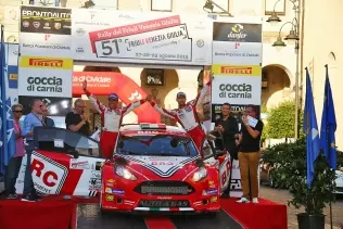 Basso and Granai at Rally del Friulli's finish line