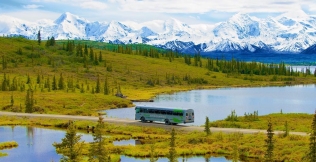 Autogas bus on the route at Denali
