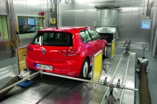 Emissions-testing on a Volkswagen Golf