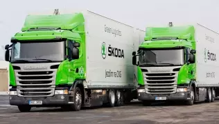 Skoda's CNG-powered Scania Gigaliner trucks